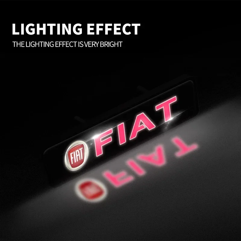 Car Decorative Light LED Front Hood Grille Emblem Badge Decor For Fiat JUNTO abarth 500 stilo ducato palio bravo doblo Egea view 5
