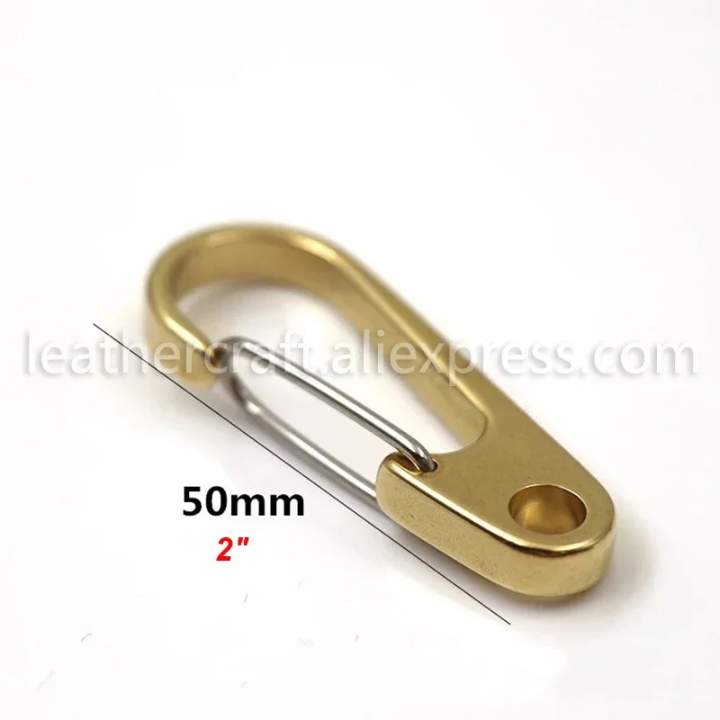 1piece Brass Curtain Clasp Split Key Ring Hook Chain Loop Key Ring Keychain Strap Wallet Bag Leather Belt Hooks 1\