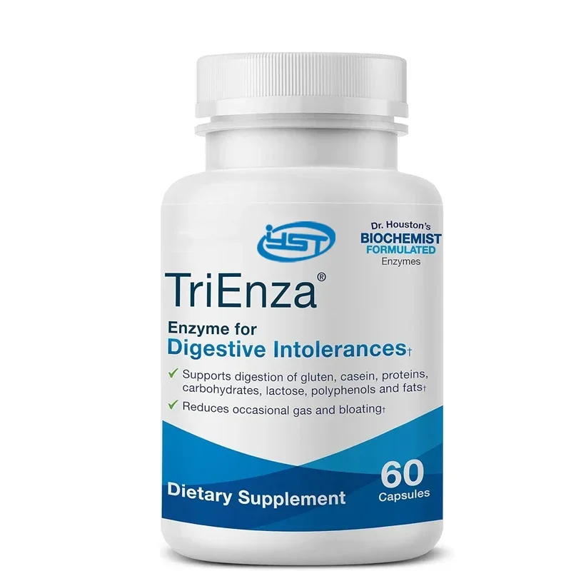 TriEnza - A Broad-spectrum Enzyme for Digesting Intolerance - Supports Digestion of Proteins, Carbohydrates,Phenols 60 Capsules