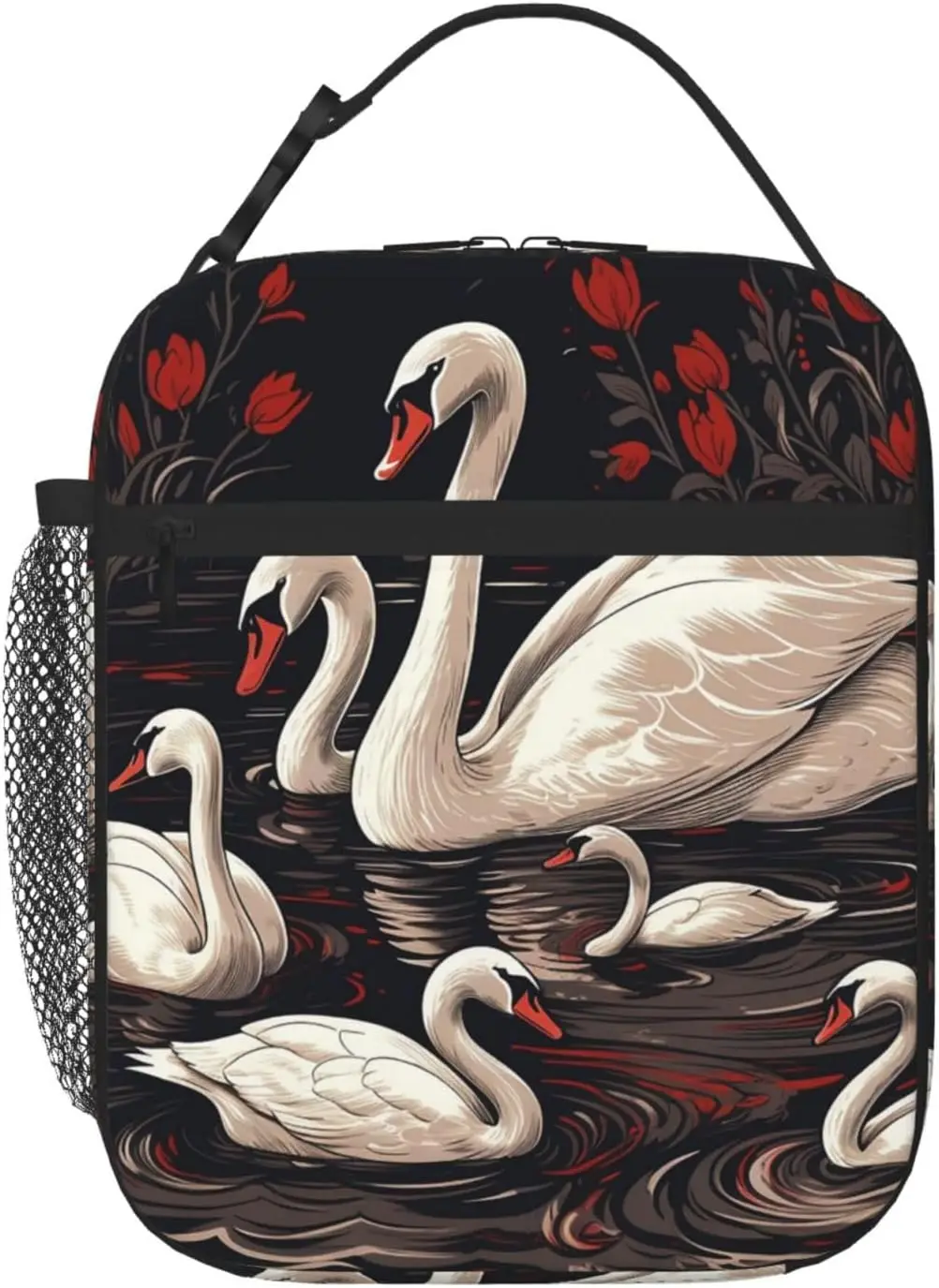 

Insulated Lunch Bag for Men Women Cooler Tote Bag Reusable Lunch Box Container Many Swans Lunch Bag for Work Picnic