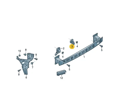 Right Rear Bumper Support Bracket For Audi A3 8V Sportback 2017-2020 8V3807330A 8V3 807 330 A