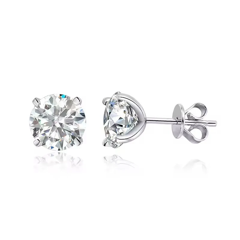 OXTAO 0,3–2 Karat Moissanit-Ohrstecker für Damen, funkelnder Labor-Imitationsdiamant-Ohrring, luxuriöser Hochzeitsschmuck, 14 Karat Gold gefüllt – Detail 12