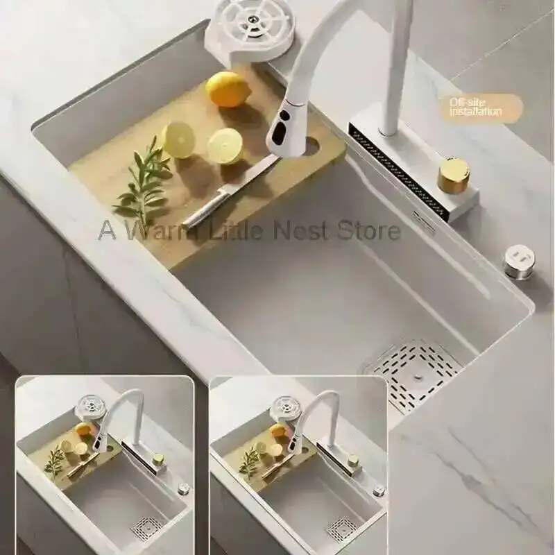 Sinks Cafe Stainless for Steel Japanese Kitchen Scratch-resistant Cup Washer Sink Multi-functional Kitchen Sink for Home