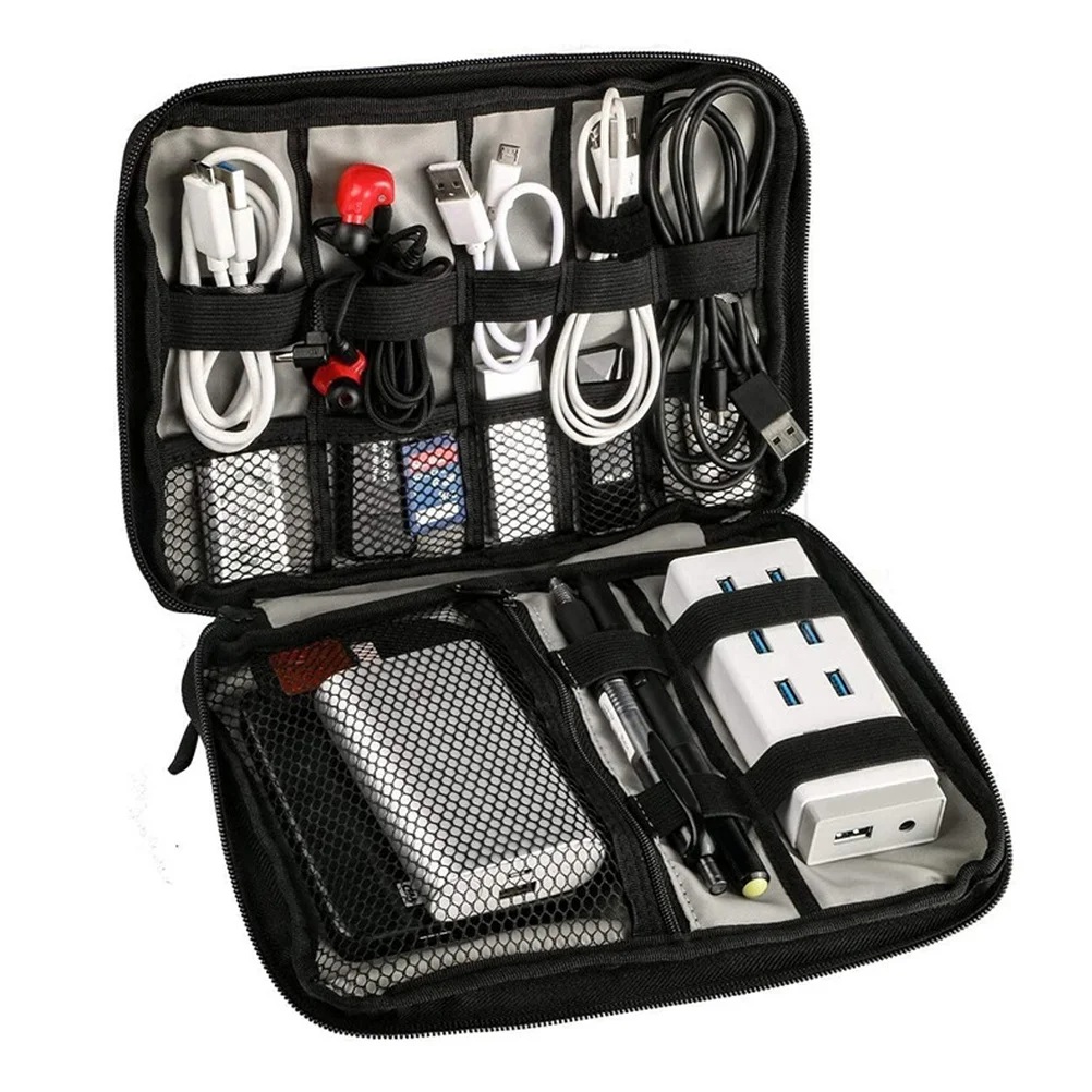 

Digital Accessories Organizer Bag Compact Travel Cable Case For Usb Cables Chargers Power Banks Memory Cards Hard Drives
