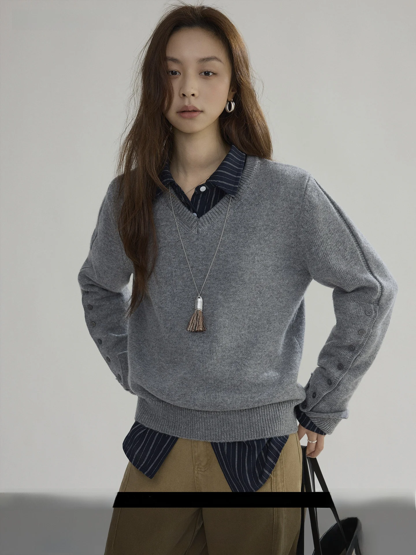 

Женский повседневный вязаный кардиган Joli Choose с круглым вырезом, простой, для работы, из смесовой ткани (полиэстер и шерсть), с длинными рукавами