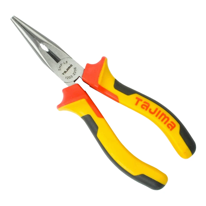 Tajima SHP-L6/L8 American tricolor handle needle-nose pliers Needle-nose pliers Multi-purpose needle-nose clamp 6 \