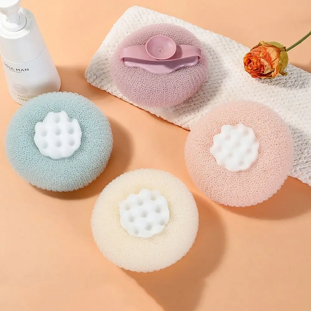

4Pcs Super Soft Suction Cup Bath Ball Round Shape Mesh Body Exfoliating Sponge Reusable Rich Bubble Dead Skin Remover Bathroom