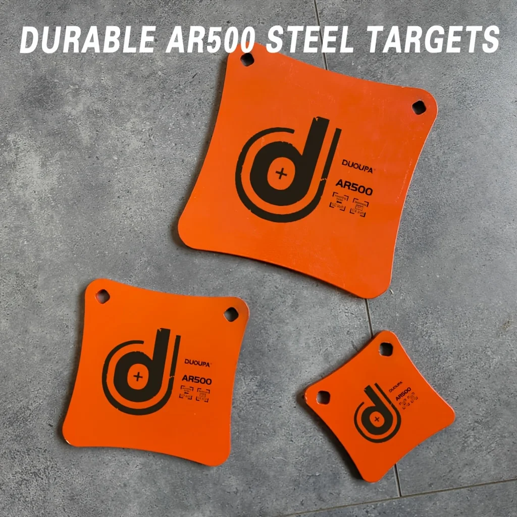 Cible de tir extérieure en acier AR500 - Plaque portable bleue néon découpée au laser de 1/2 po d'épaisseur pour l'entraînement au stand de tir, pliable pour l'extérieur