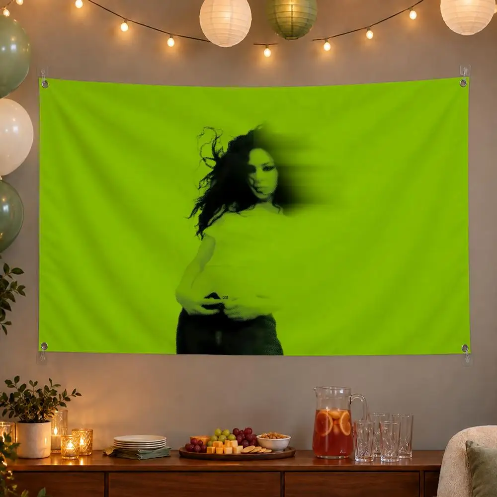 Trending Singer Charli XCX Flags Wall Hanging Banner Indoor Outdoor Party Home Wall Decor Backdrop