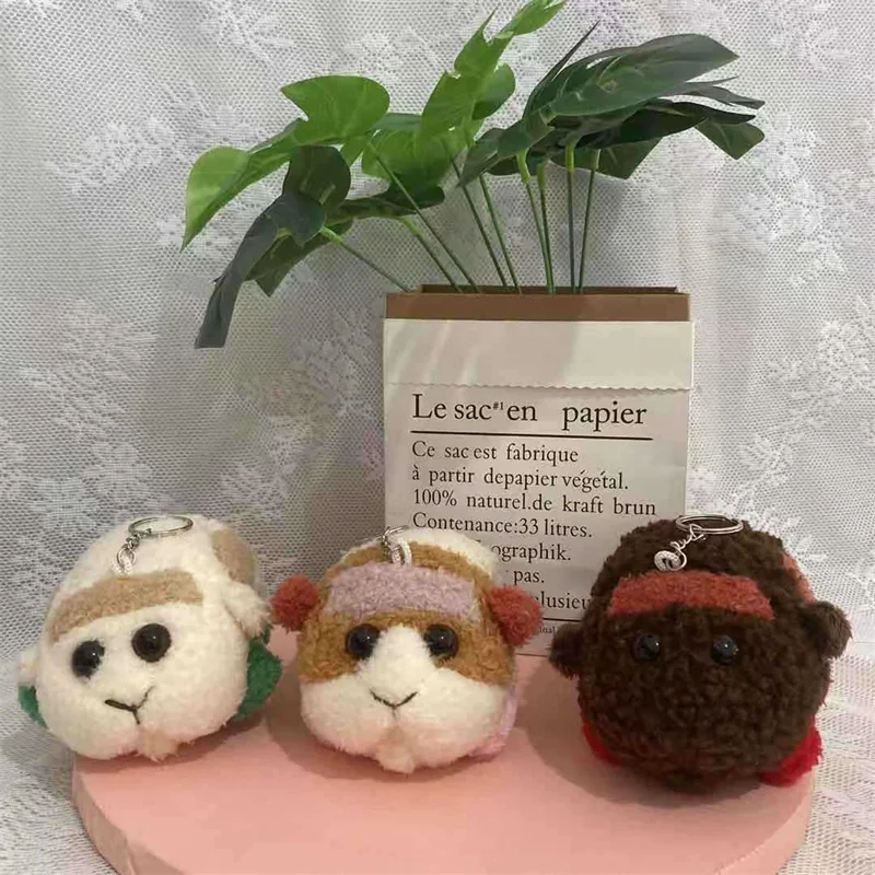 Sevimli PUI PUI peluş oyuncak çanta kolye japonya Anime gine domuz dolması hayvan Plushie şekil yumuşak anahtarlık bebek anahtarlık doğum günü