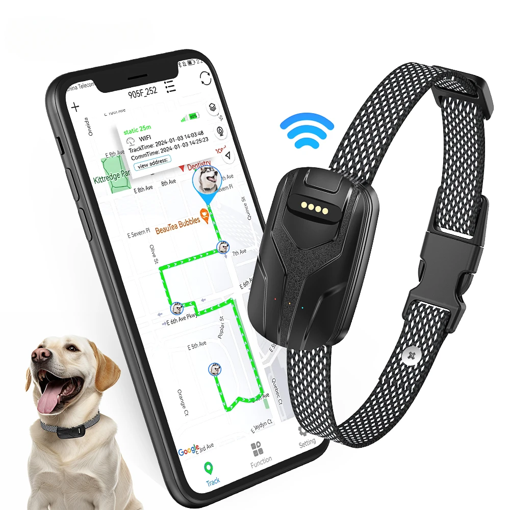 

Smart Pet Collar Geo Fence Tracker Locator Waterproof 4G GPS Dog Tracker Collar