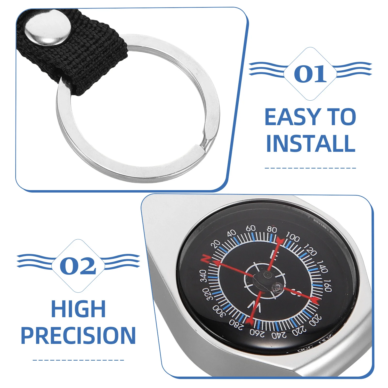 

2Pcs Compass Keychain Portable Mini Compass Outdoor Hiking Survival Camping Essential Practical Keyring Camping Supply