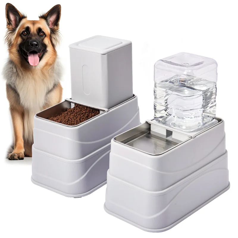 Gravity Pet Feeder and Water Dispenser Set Elevated  Automatic Dog Feeder and Dog Water Dispenser