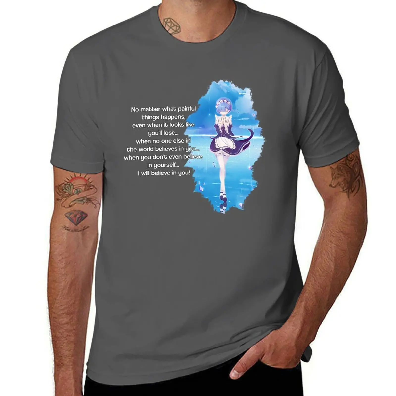 

Rem quote - Re:Zero T-Shirt anime tshirt man t shirts for men casual t shirt man luxury T-Shirt