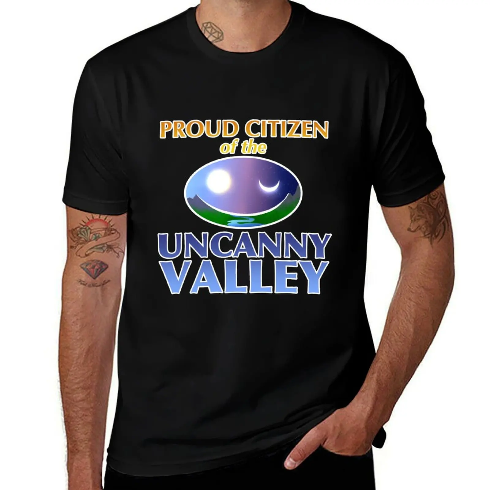 

Proud Citizen of the Uncanny Valley T-Shirt heavyweights oversized luxury clothing labubu funny shirt cotton cotton t shirt men