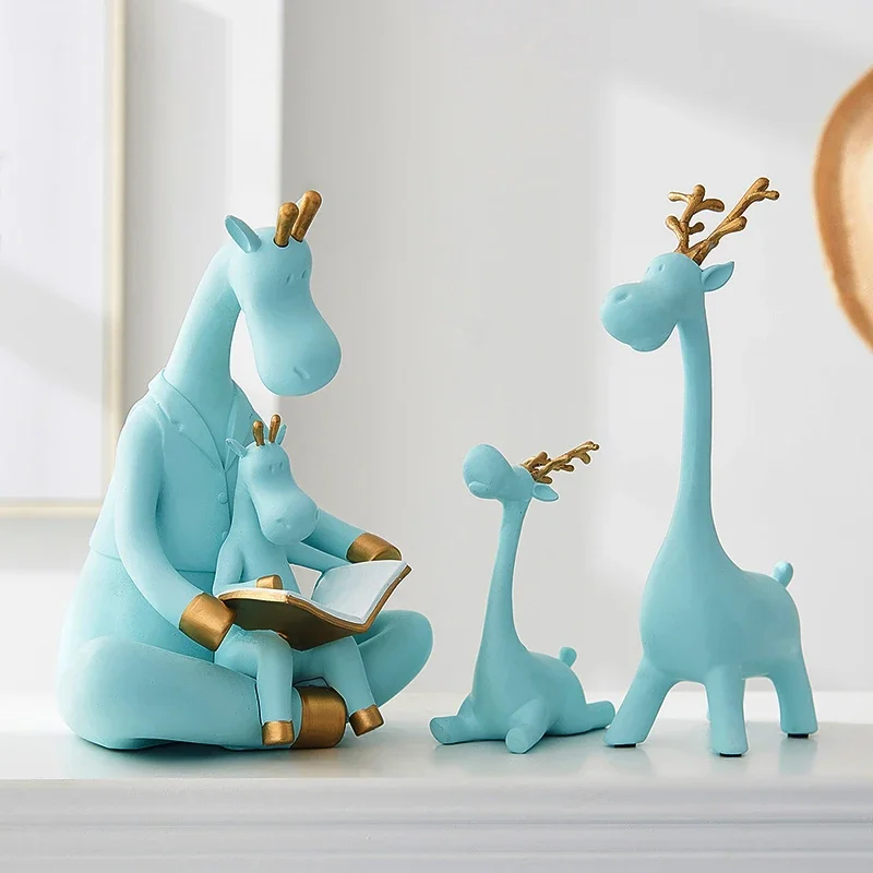 

ornament decor for home figurin style decoration Animal figurines office accessories interior design giraffe statue bookshelf