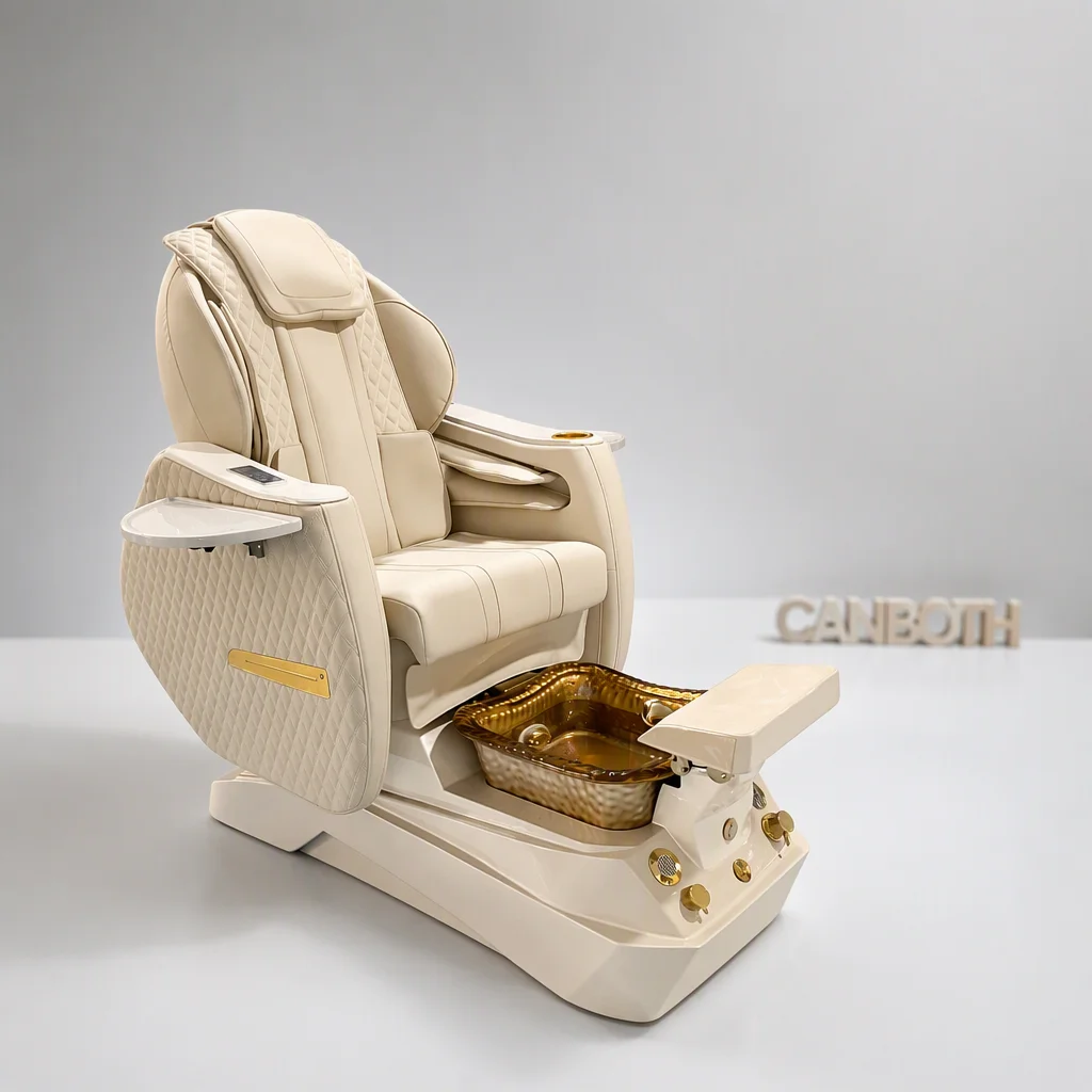 High-End Pedicure Chair Pipeless Design Adjustable Backrest Human Touch Massage Spa Nail Salons