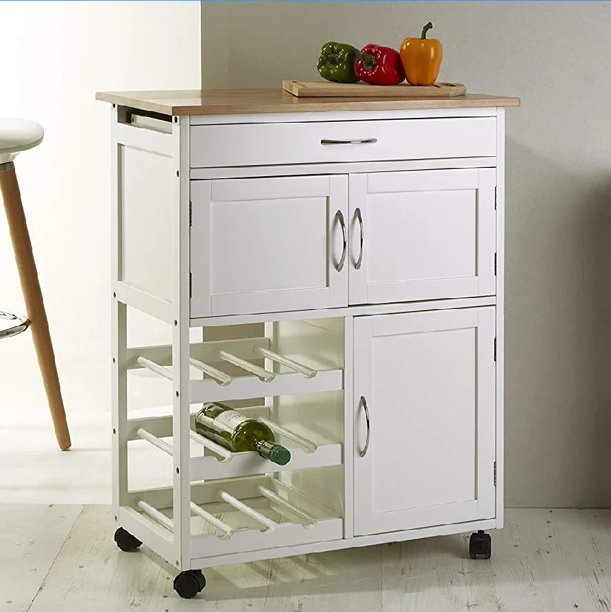 Kitchen Furniture Multi-functional Kitchen Cart Organizer Storage Rack Buffet Trolley with Drawer