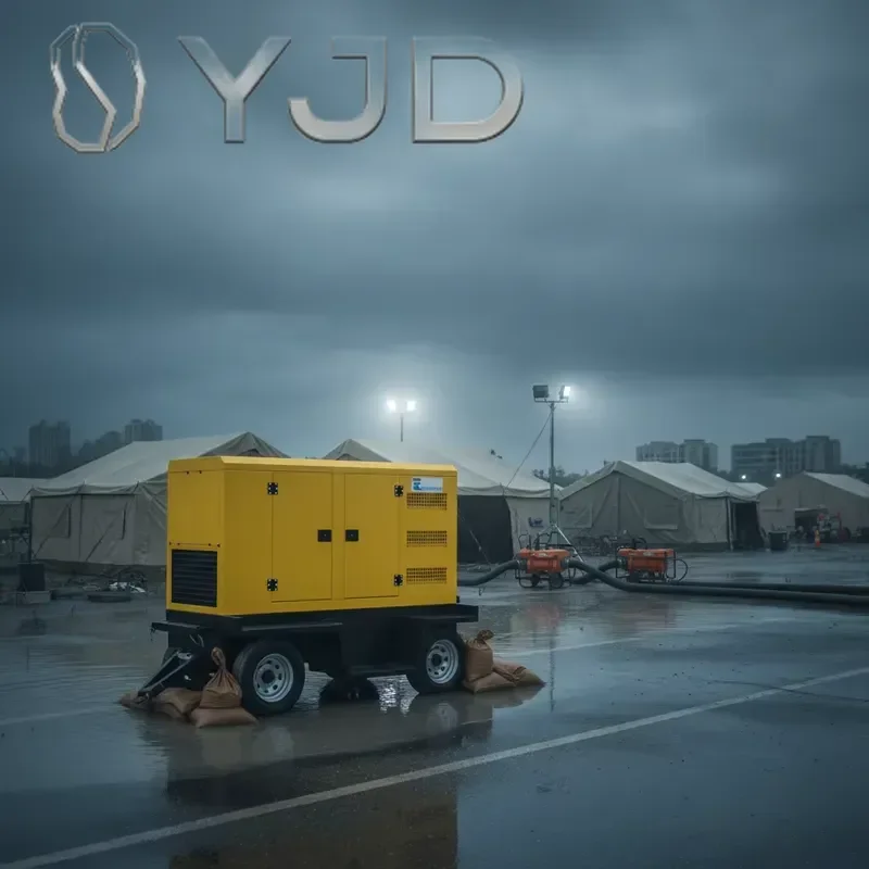 YJD Portable 3-Phase 150KW Silent Diesel Generator Set with Four-Wheel Trailer ATS 1800 RPM for Engine