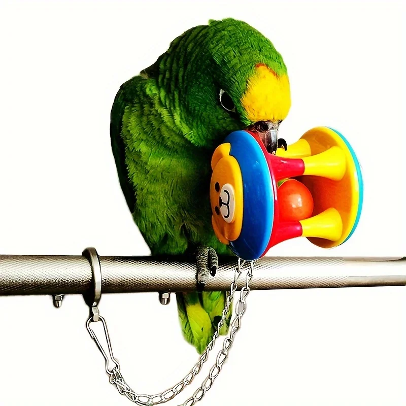 Interactive Parrot Chewing Toy Reduces Stress and Boredom with Durable Ball Design and Swinging Cage Hanging Feature