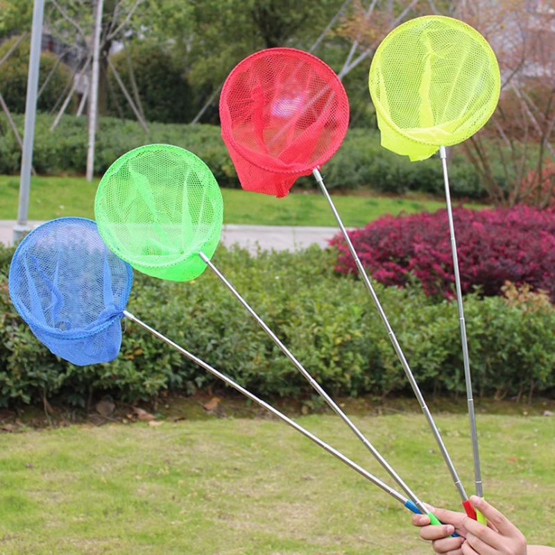 Stainless Steel Rod Catch Tadpole Fish Net Kids Outdoor Fish Net Stockings Telescopic Fishing Insect Butterfly Dragonfly Net