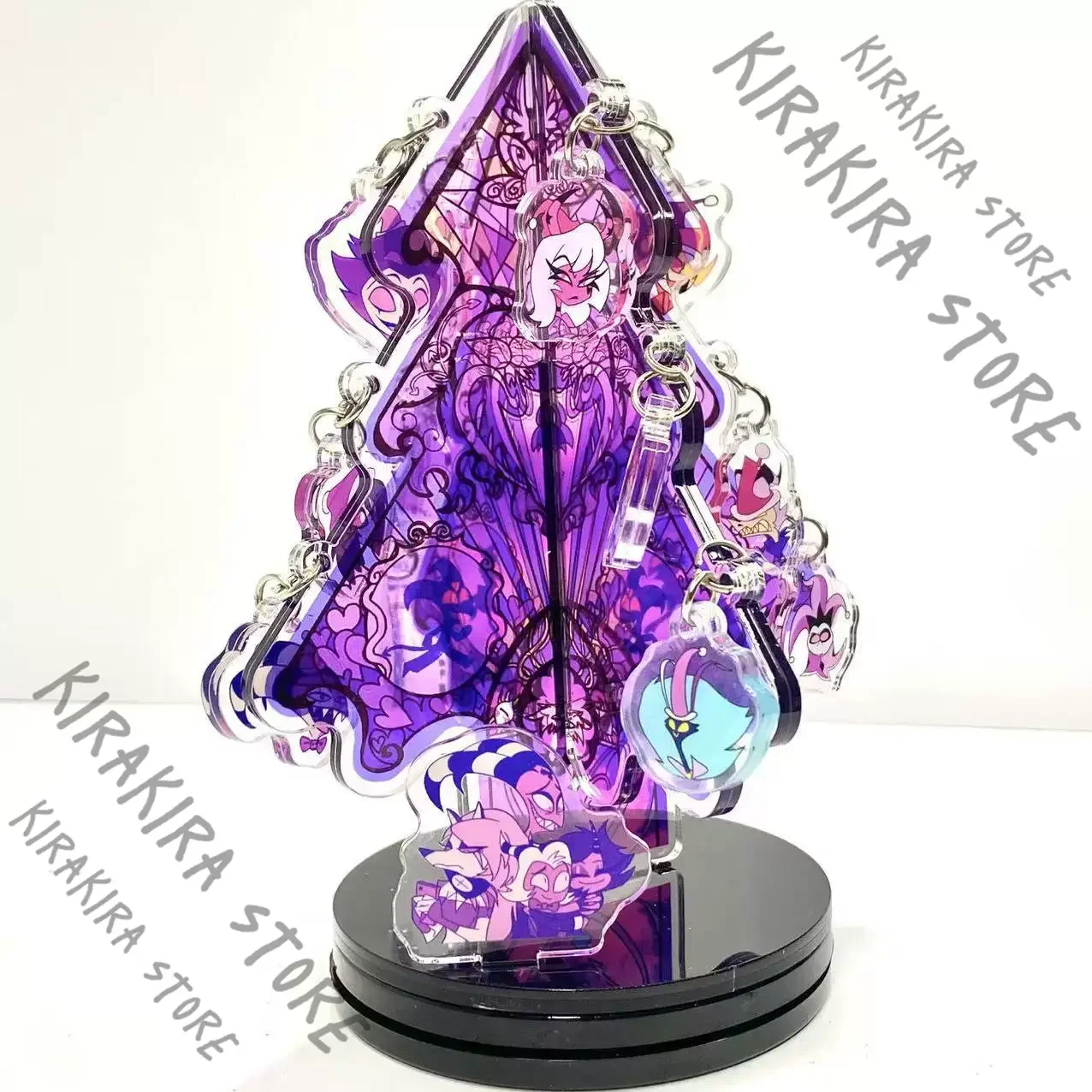 

Helluva Boss Striker Via Acrylic Color Window Rotating Christmas Tree Decor Ornaments Collection Standing Sign (can Be Rotated)