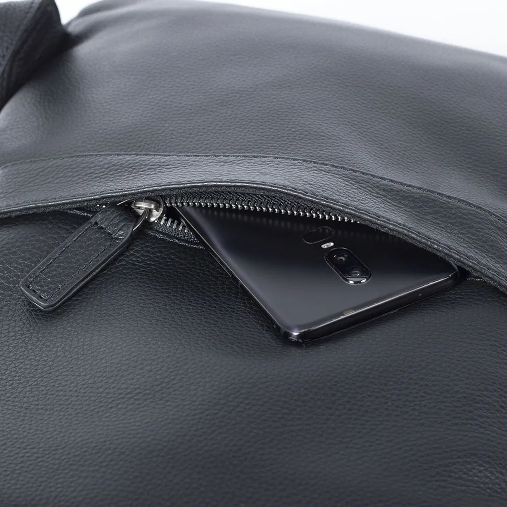 S.WORKER Herren-Rucksack aus echtem Leder, lässige Schultaschen, großer klassischer Reise-Tagesrucksack, Geschenk für Männer – Detail 19
