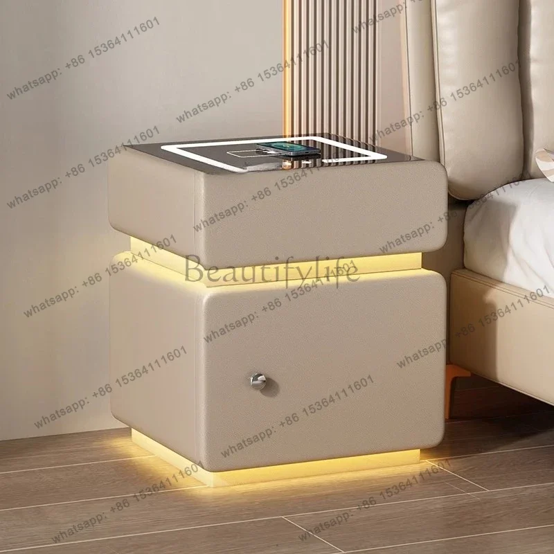 Smart Bedside Table With Safe Wireless Charging Furniture Organizers Narrow Comfortable Side Table For Bedroom Home Bedroom Bed