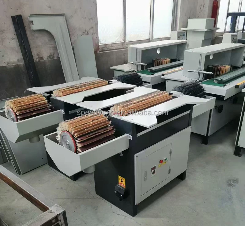 เครื่องขัดสามหัวใช้งานง่ายขอบไม้แปรงขัดเครื่องขัดไฟฟ้าพร้อมลูกกลิ้งขัด 3 เครื่องจักรงานไม้