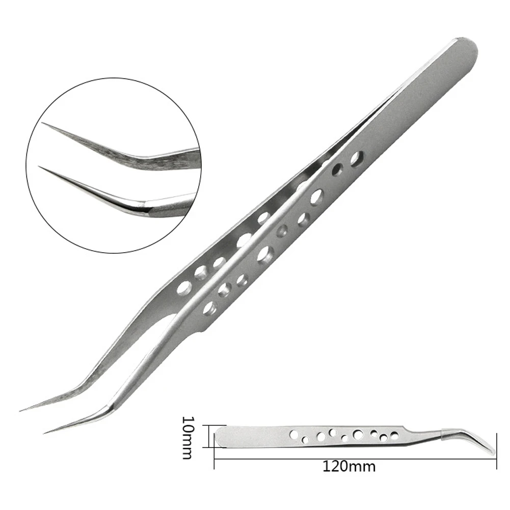 

1pcs Electronics Industrial Tweezers Anti-static Curved Straight Tip Precision Stainless Forceps Phone Repair Hand Tools Sets