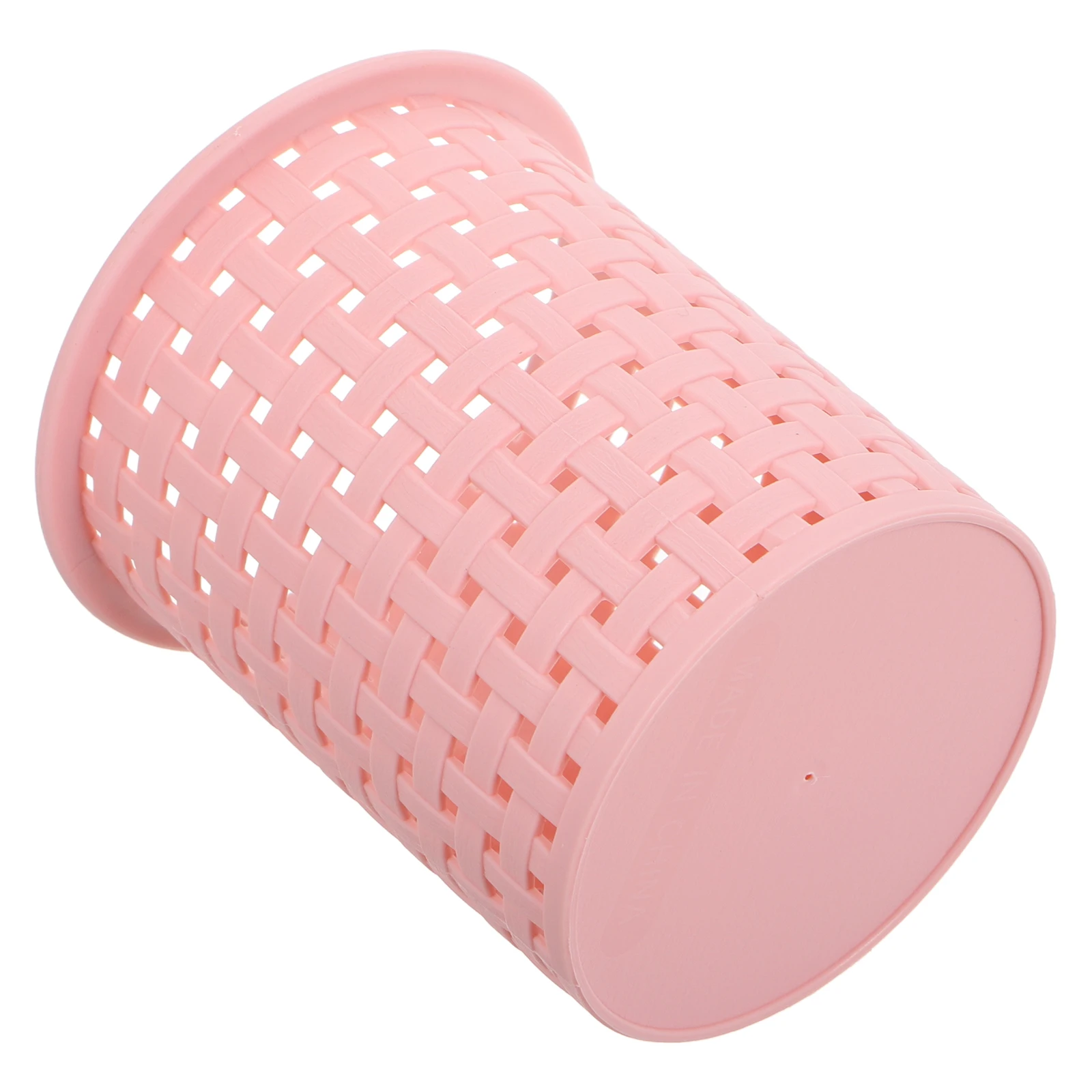 

Creative Imitation Rattan Pen Holder Stylish Desk Organizer Plastic Pencil Cup Makeup Brush Container Office Storage Solution