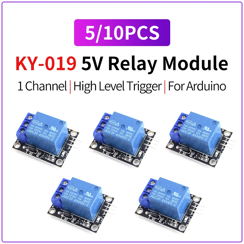 5PCS 10PCS KY-019 5V 1 Channel Relay Module Board High Level Trigger for Arduino PIC AVR ARM