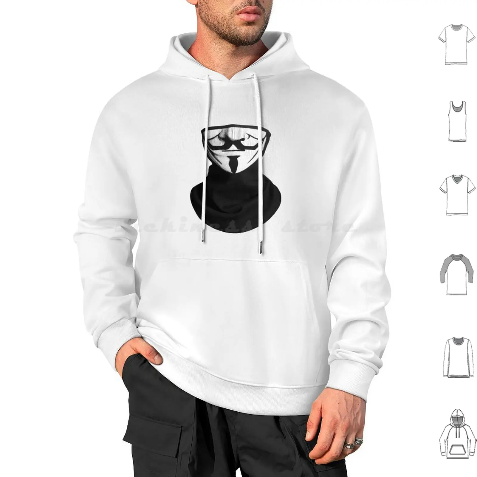 The Face We Use Hoodie cotton Long Sleeve Change V Vendetta Weird Creep Scary Halloween Trick Or Treat Black White