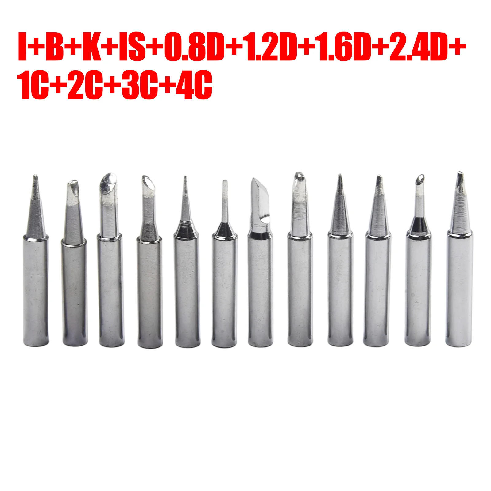 

12pcs Soldering Iron Tips Set For 936/ 937/ 938/ 969/ 8586/ 852D Soldering Stations 900M-T Welding Station Tools I B C D K