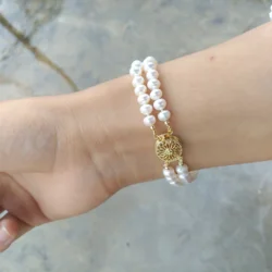 Timeless Real Natural AAA Akoya Real Natural White Pearl Bracelet 17cm Videos and pictures are all taken in kind.
