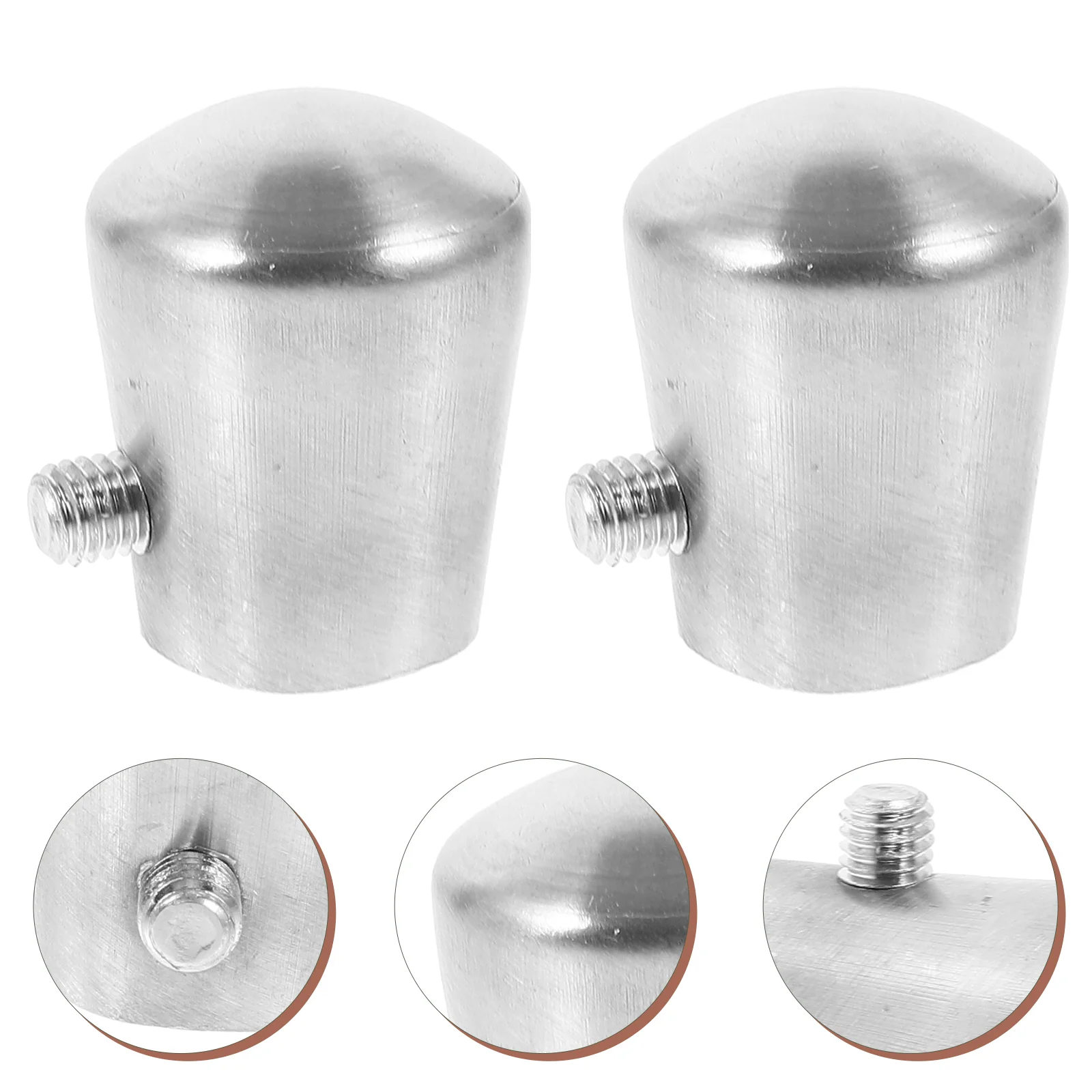 

2 Pcs Stair Column Accessories Pipe Cover Connector Furniture Legs Glide Tube Protector Silver End Caps for Metal Tubing