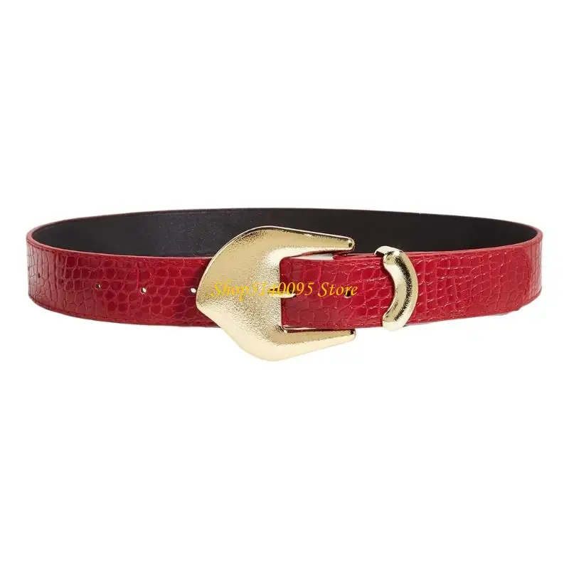 Dxae Modern Women's Bress Belt Gold Hardware Beltband Belty form