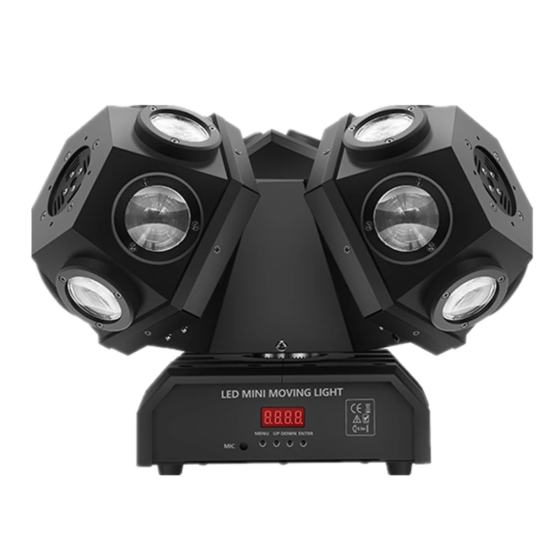 RGBW LED Moving Head Light, 3 Cabeças Feixe com Laser RGB, Palco Iluminação Projetor, DMX DJ Disco Bar Luzes Do Partido, 4in 1, 18x10W