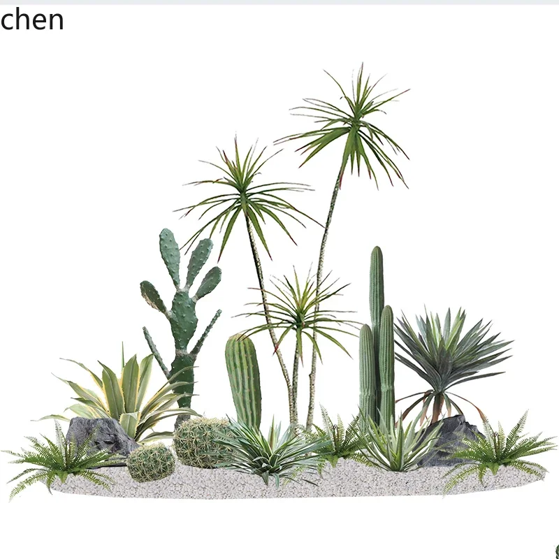 LYY Simulation Measuring Stick Cactus Green Plant Cactus Potted Tropical Succulent Plant Landscaping Exhibition Hall Homestay
