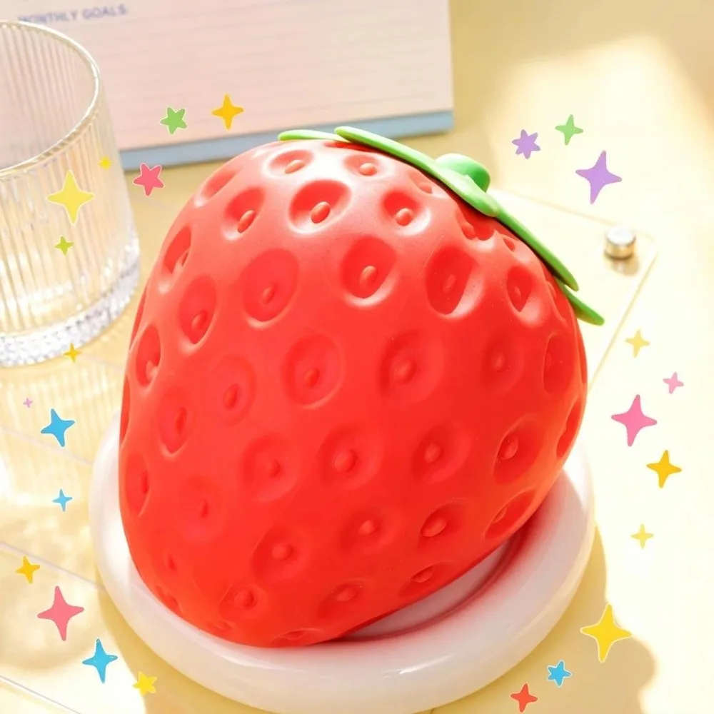 Fruit Shape Strawberry Squeeze Ball Big Soft Anti-stress Squeeze Funny Fruit Shape Toy ​​Office & School Stress Relief​​