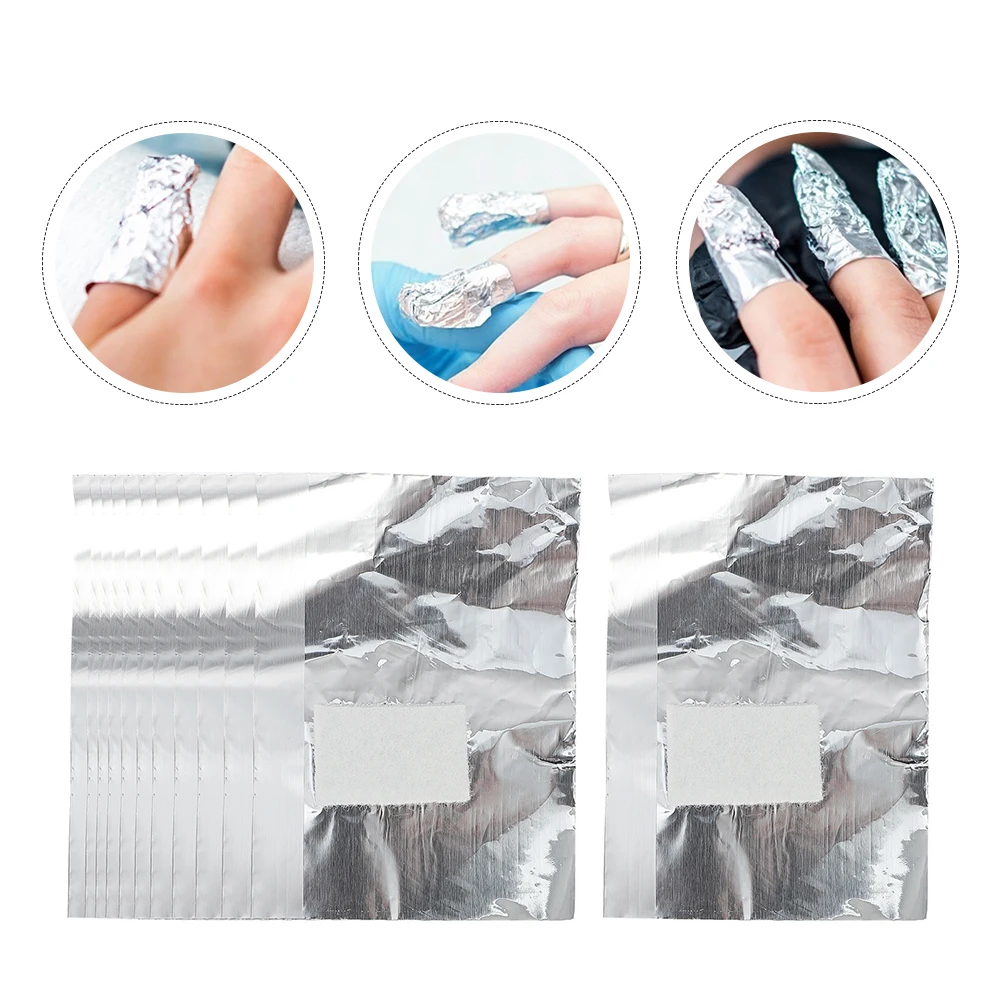 150 pièces dissolvant de vernis à ongles enlèvement d'enveloppe tampons de retrait d'étain enveloppes pour Gel aluminium sûr