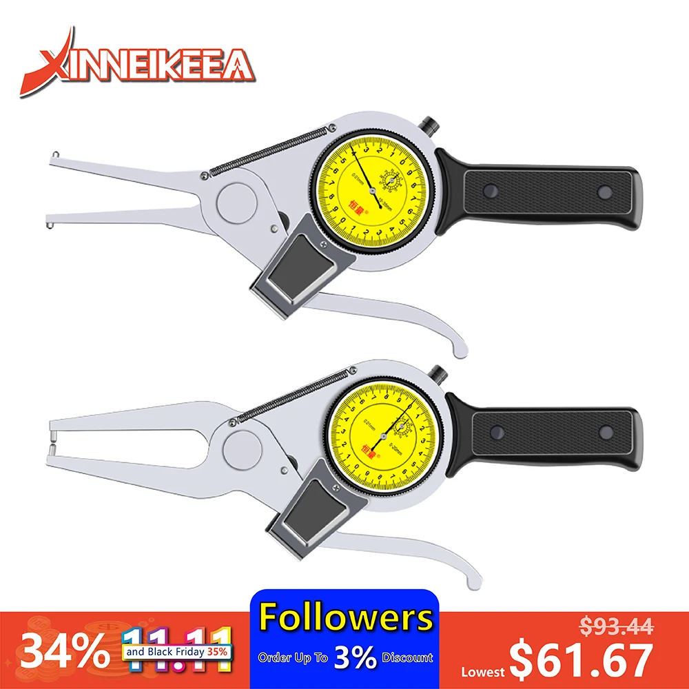 

Pointer Type With Meter Inner Caliper Inner Diameter Thickness Gauge High Precision 0.01mm Caliper Outer Diameter Measurement