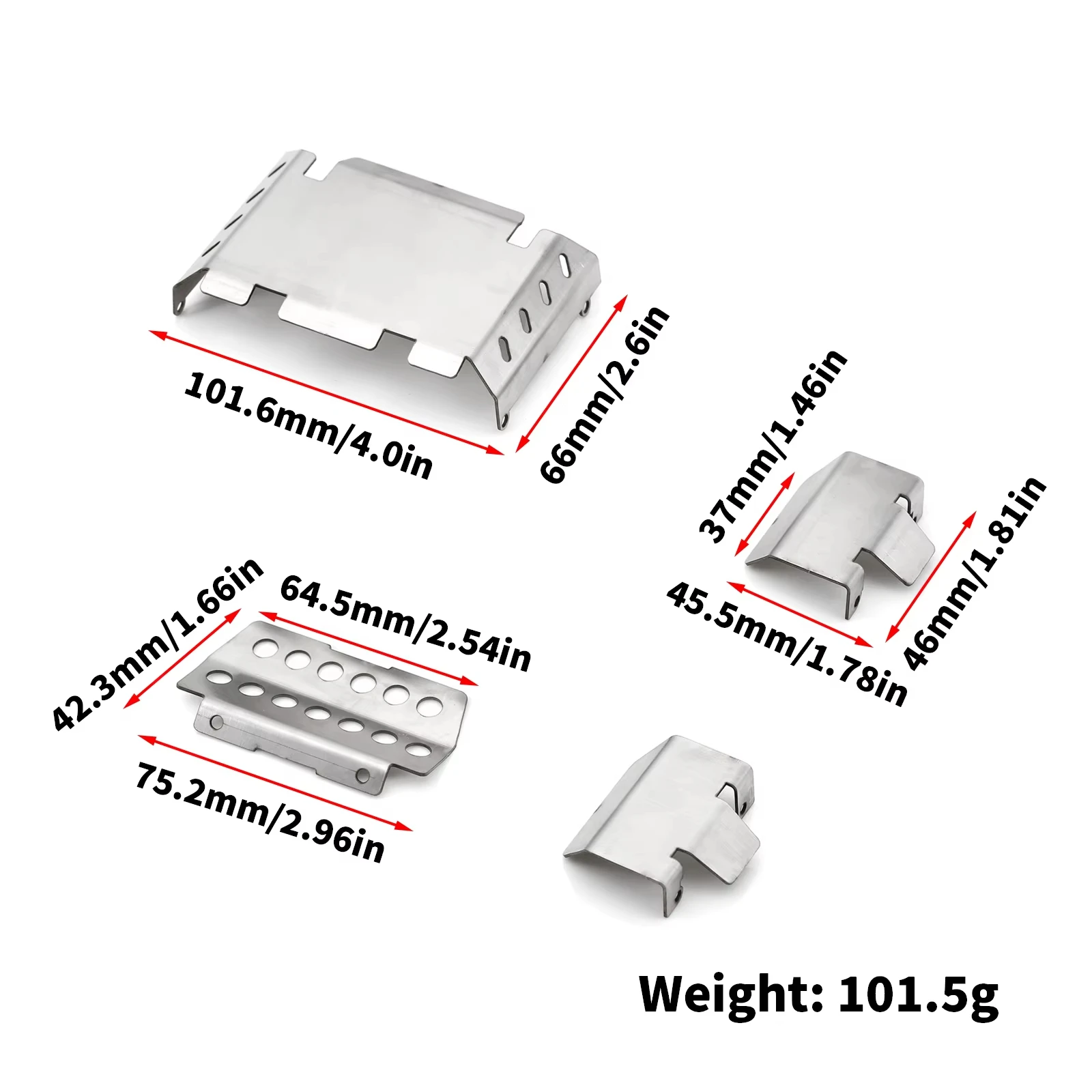 FMS FCX10 Metal Stainless Steel Chassis Armor Guard Protection Protector Skid Plate 1/10 RC Car Upgrade Parts
