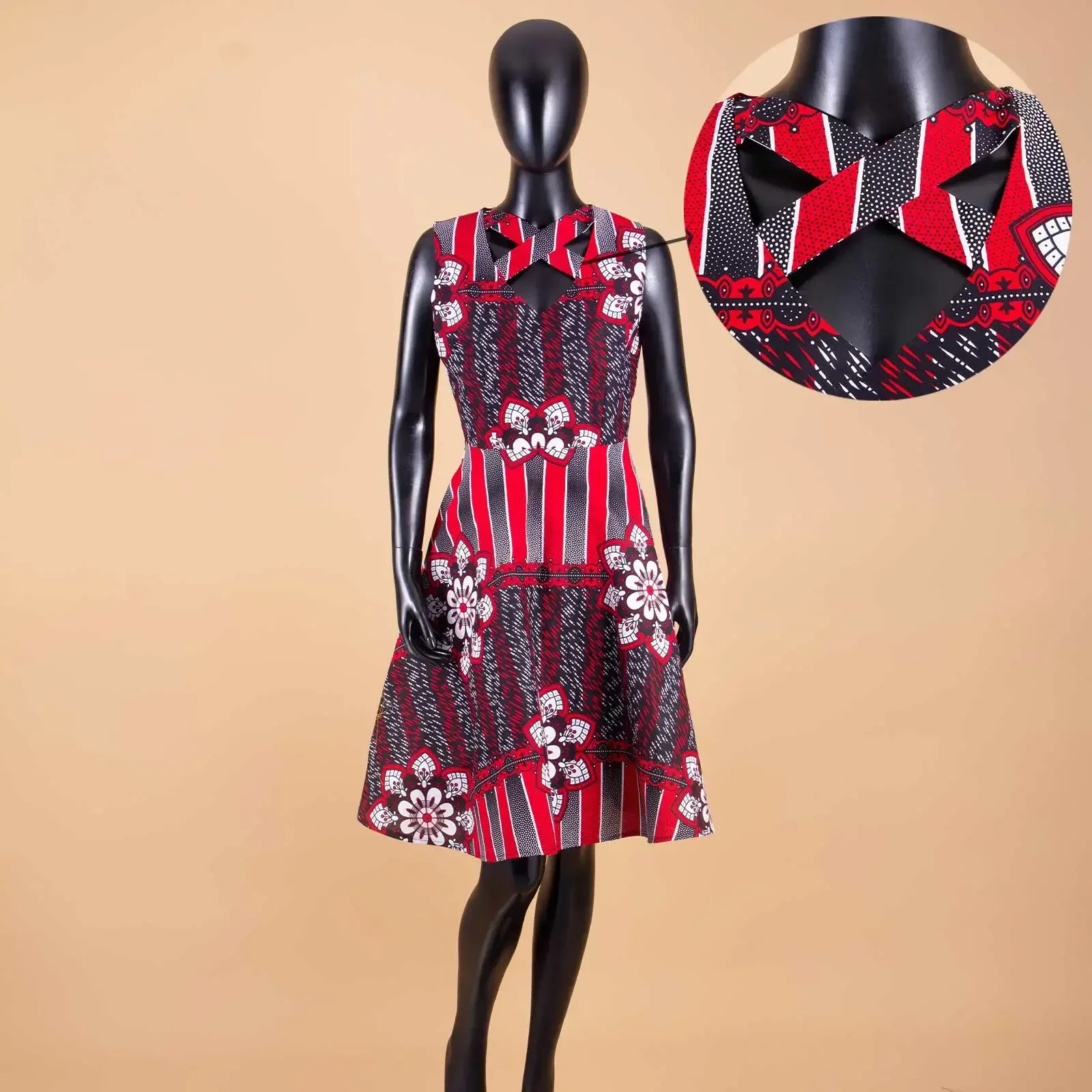 Vestidos africanos para mulheres, gravata borboleta com estampa em fósforo, manga com decote em v, roupas africanas, roupas estampadas em Ancara,