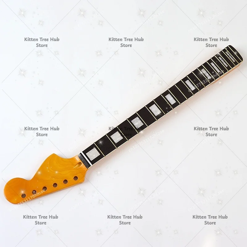Electric Guitar ST6 Neck Large Head Gemstone Edging Glossy Handle 22 Fret Guitar Neck Instrument Modification DIY Parts