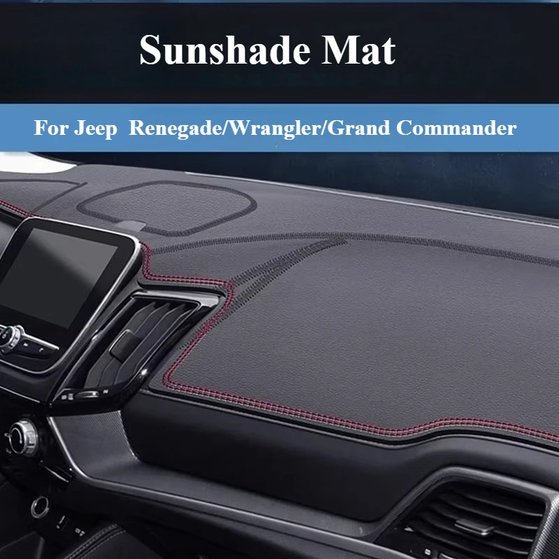 Dashboard Sunshade Pad Custom Fit for Jeep Renegade Wrangler（JK） Grand Commander Anti-glare Non-slip Interior Mat Sunshade Mat