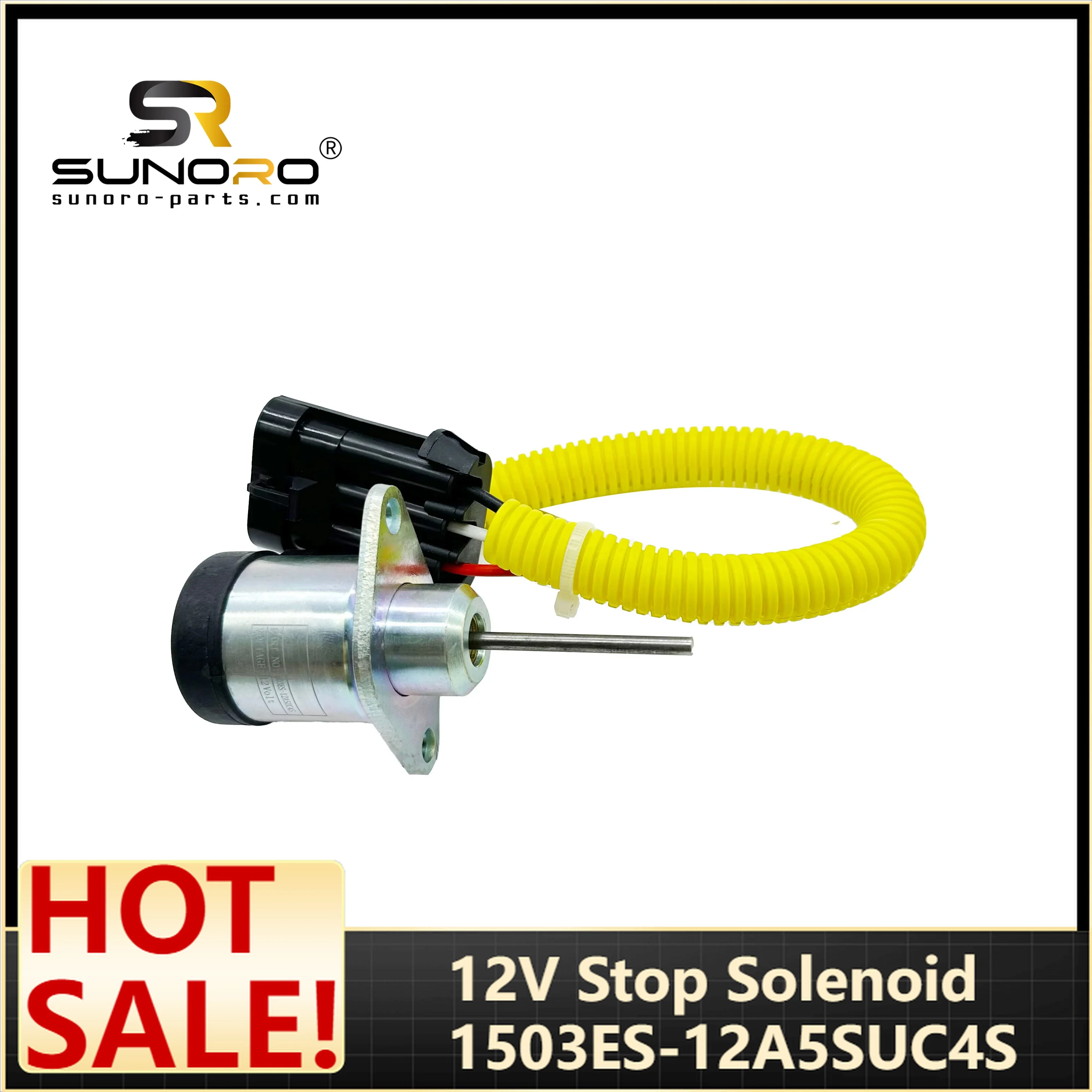 Solenoide de Parada de 12V 1503ES-12A5SUC4S, Solenoide de Corte de Combustible 1503ES-12A5SUC4S, Apto para Motor Diésel Kubota S185