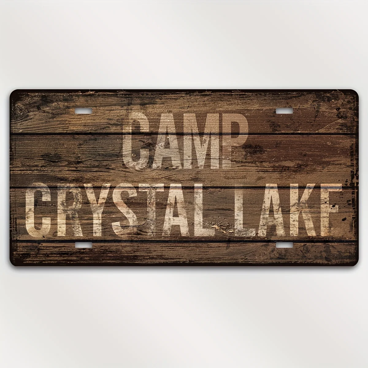 لافتة معدنية على شكل بحيرة كريستال كامب - لوحة معلقة على الحائط ريفي لديكور الشرفة، فن متين مستوحى من الألومنيوم في الهواء الطلق، مقاوم للماء #1