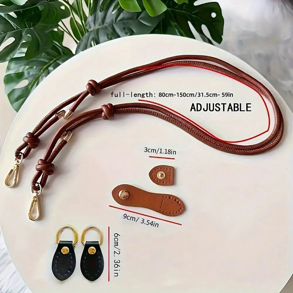5Pcs DIY Knitting Bag Accessories PU Leather Adjustable Strap Buckle Gourd-Shaped Buckle  DIY Wallet Making
