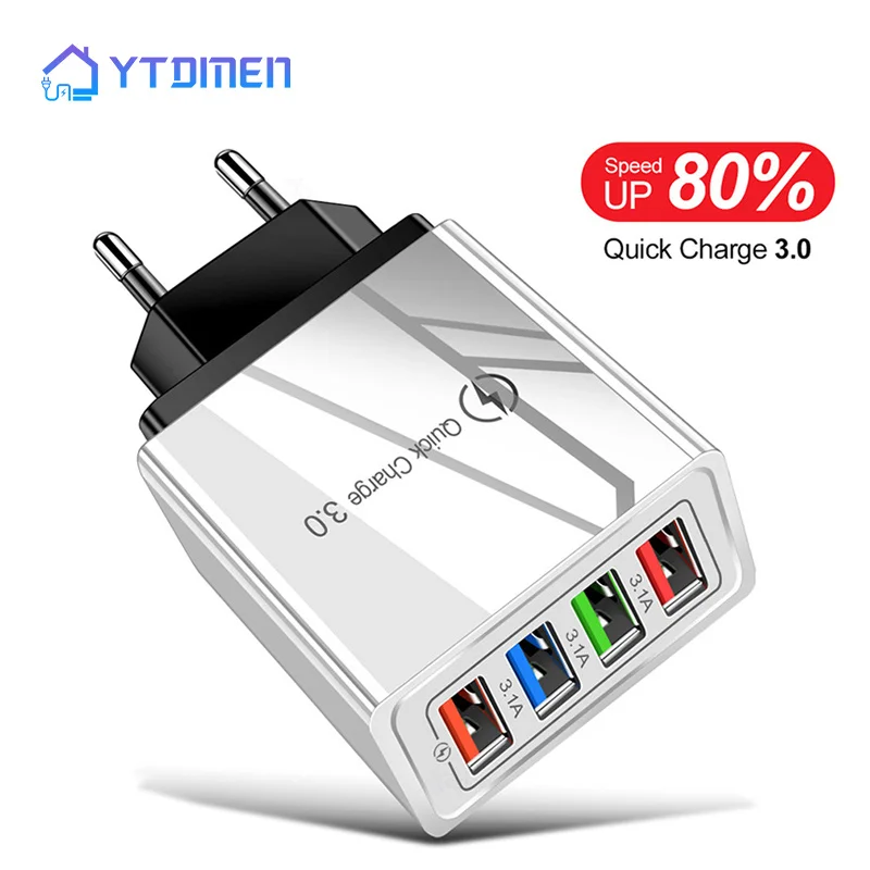 AC DC Universal Power Supply Adapter 5V 3A 4-Ports USB Charger Mobile Phone AC/DC USB 5 V Power Adapter 220V To 5V EU Plug